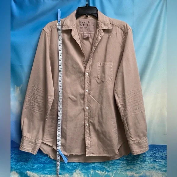 Frank & Eileen Eileen Button-Up Shirt Famous Denim Size: M Sand - Picture 13 of 16